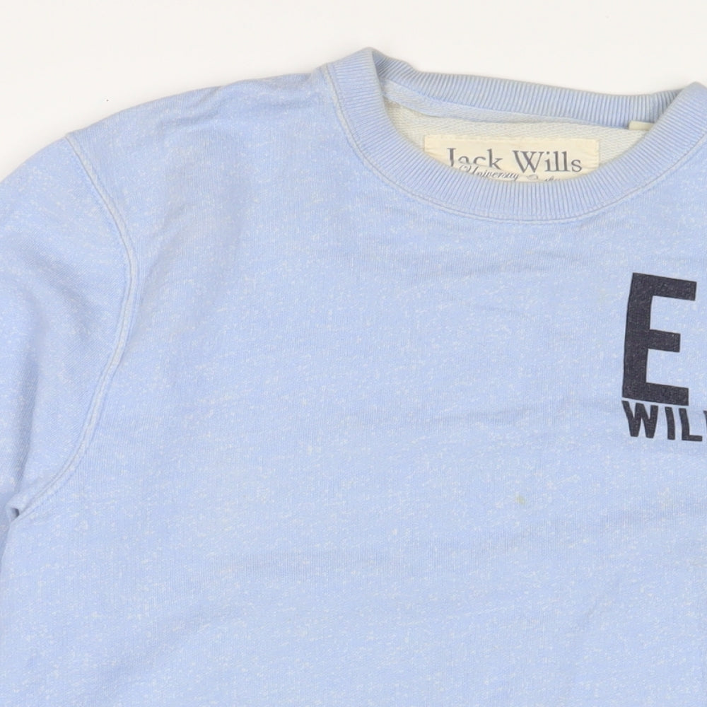 Jack Wills Mens Blue Cotton Pullover Sweatshirt Size M - Logo