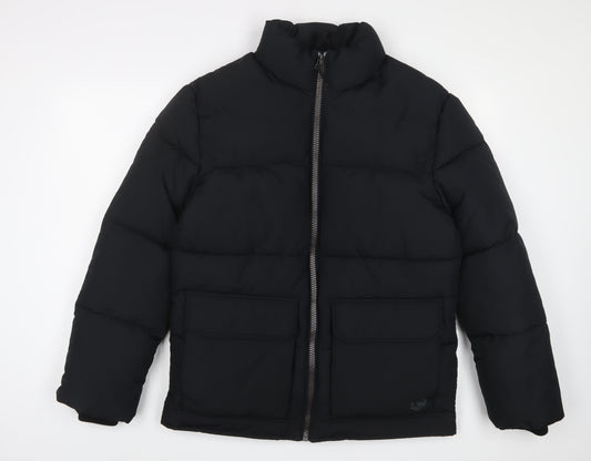 Marks and Spencer Mens Black Quilted Jacket Size M Zip - Water Resistant