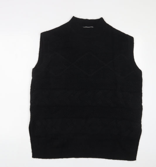 Per Una Womens Black Round Neck Acrylic Vest Jumper Size L