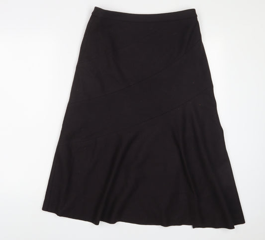 Hobbs Womens Brown Wool A-Line Skirt Size 10 Zip