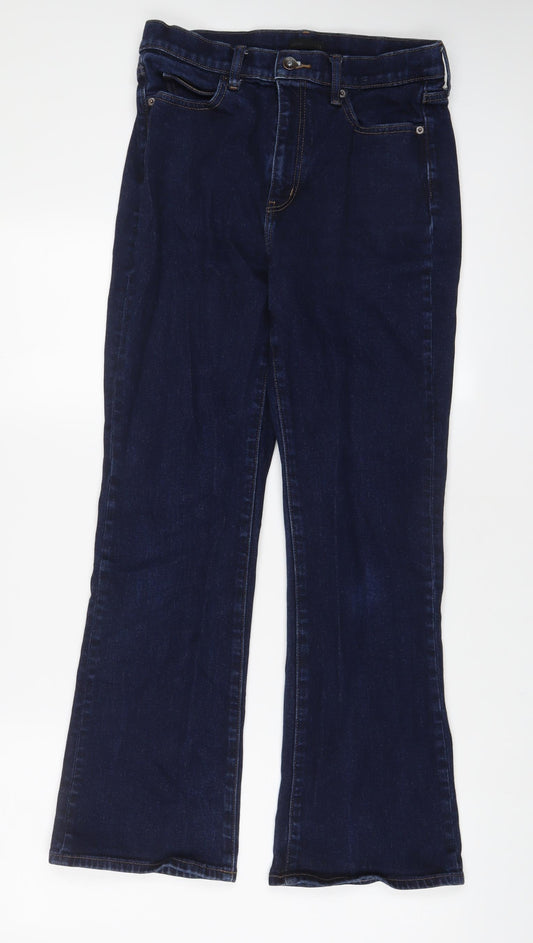 Uniqlo Womens Blue Cotton Bootcut Jeans Size 26 in L28 in Regular Zip