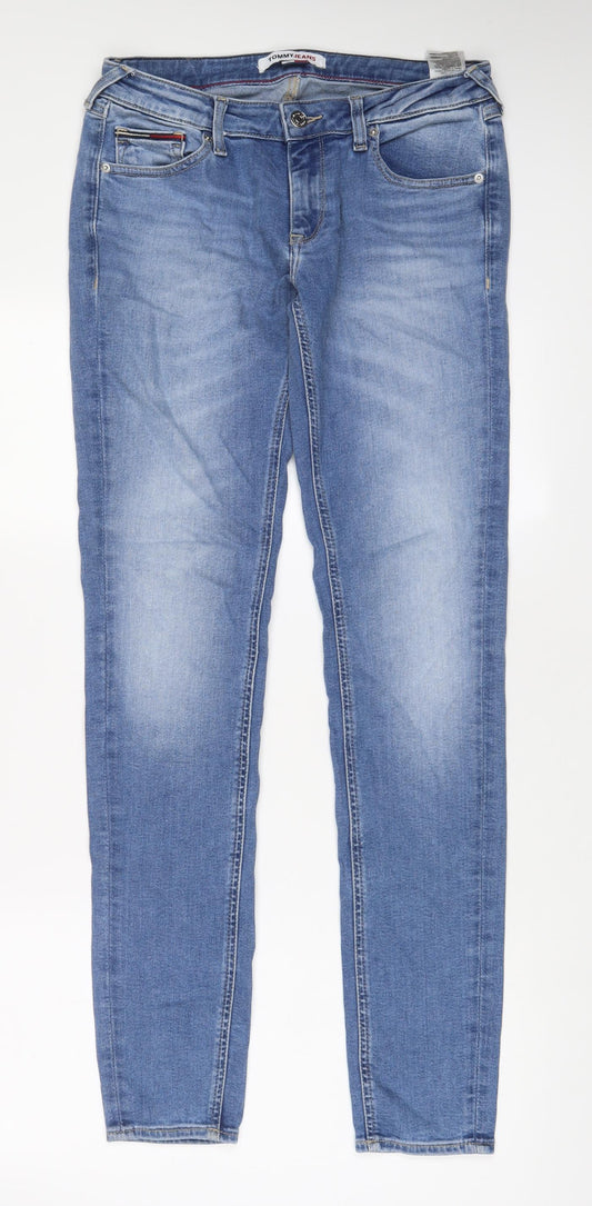 Tommy Hilfiger Mens Blue Cotton Skinny Jeans Size 32 in L34 in Regular Zip - Long Leg