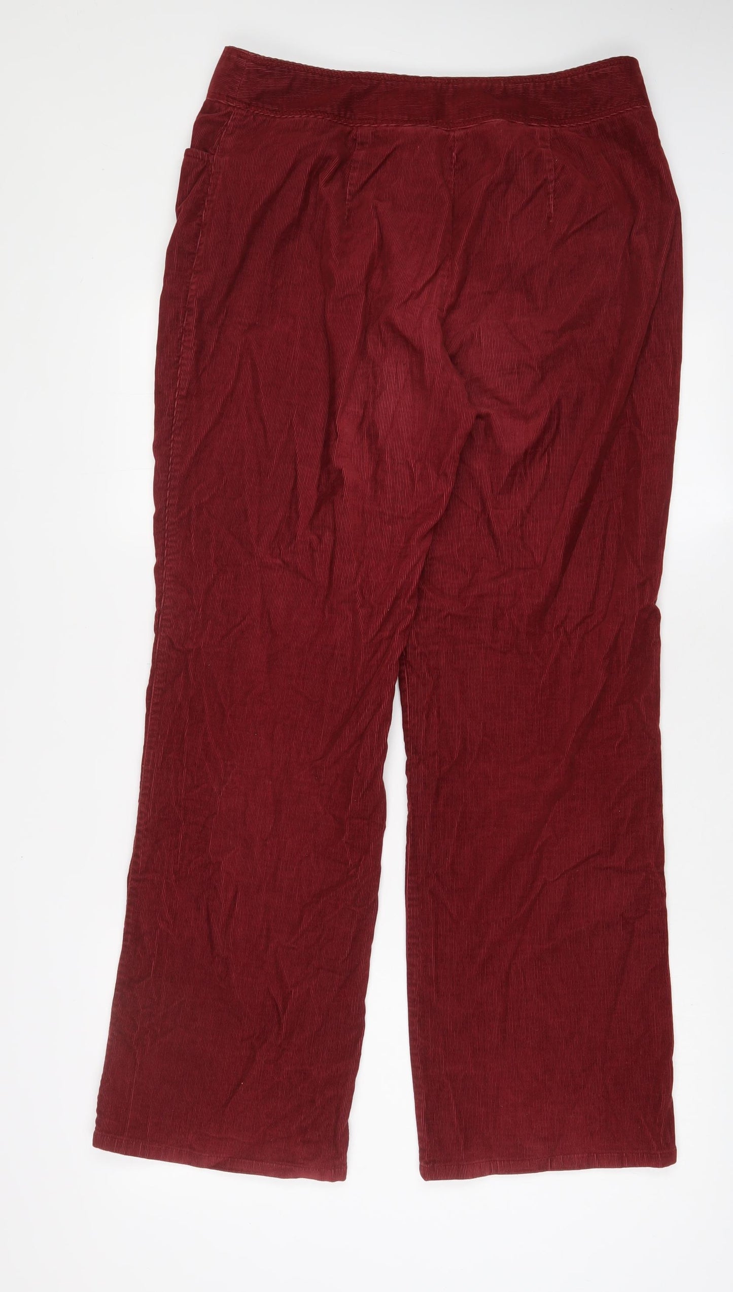 Susan Bristol Womens Red Cotton Trousers Size 12 L31 in Regular Hook & Eye