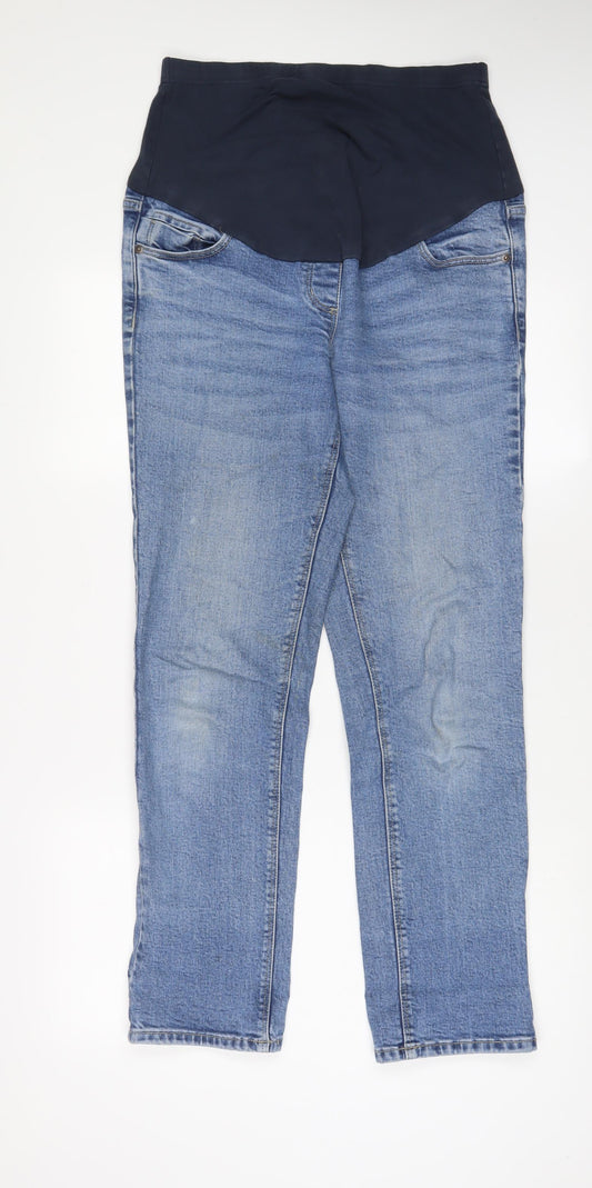 George Womens Blue Cotton Straight Jeans Size 10 L29 in Regular