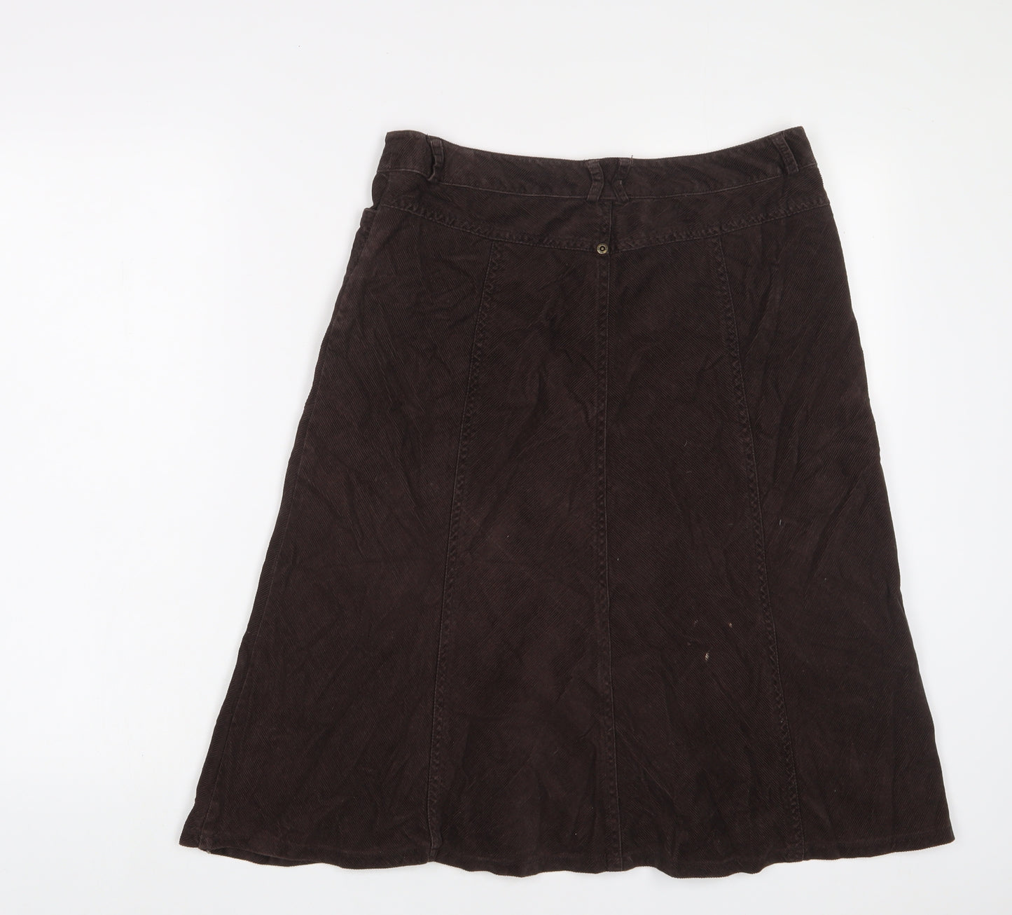 TU Womens Brown Cotton A-Line Skirt Size 12 Zip