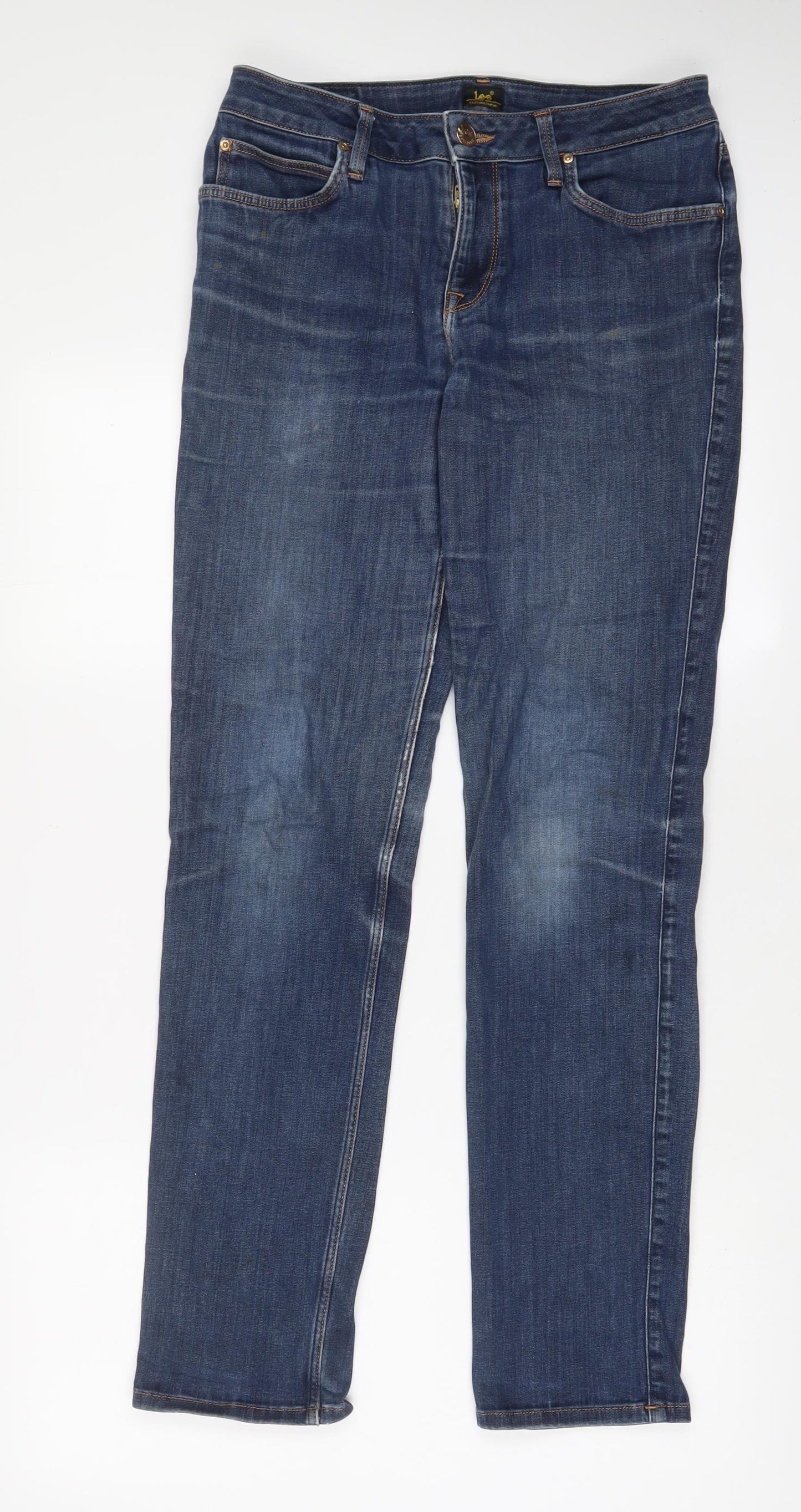 Lee Mens Blue Cotton Skinny Jeans Size 30 in L33 in Regular Zip - Long Leg