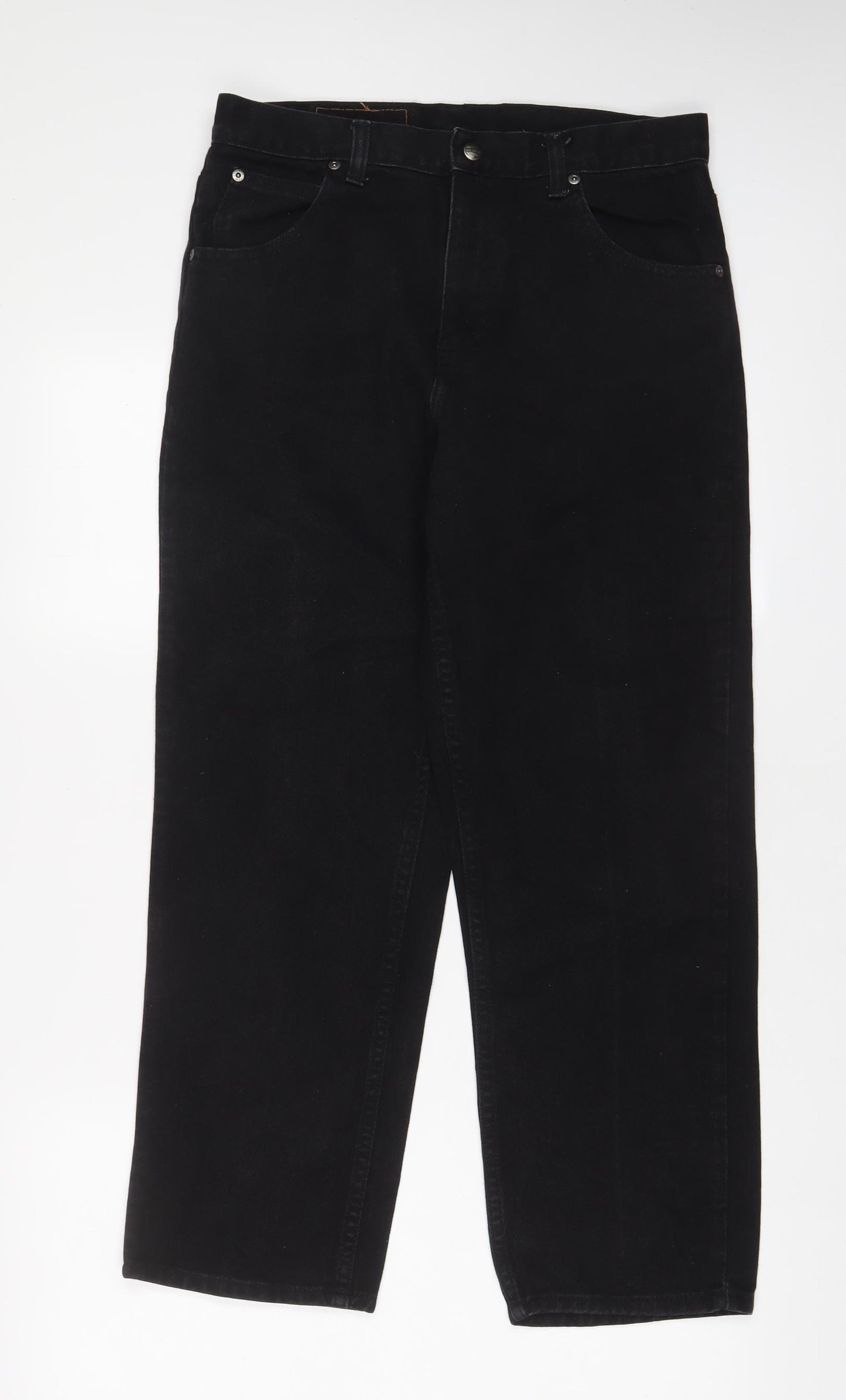 Woodys Mens Black Cotton Straight Jeans Size 30 in L30 in Regular Zip