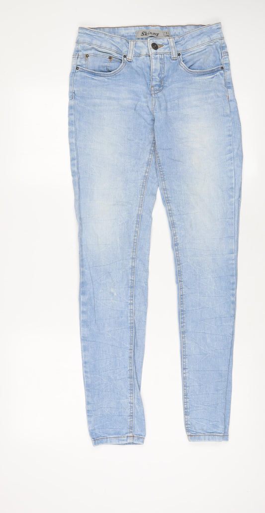 New Look Womens Blue Cotton Skinny Jeans Size 8 L30 in Regular Zip