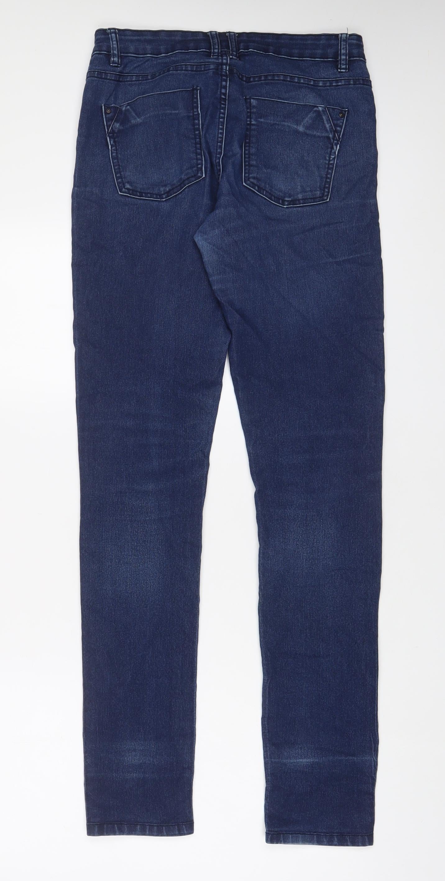 Denim & Co. Womens Blue Cotton Skinny Jeans Size 8 L32 in Regular Zip