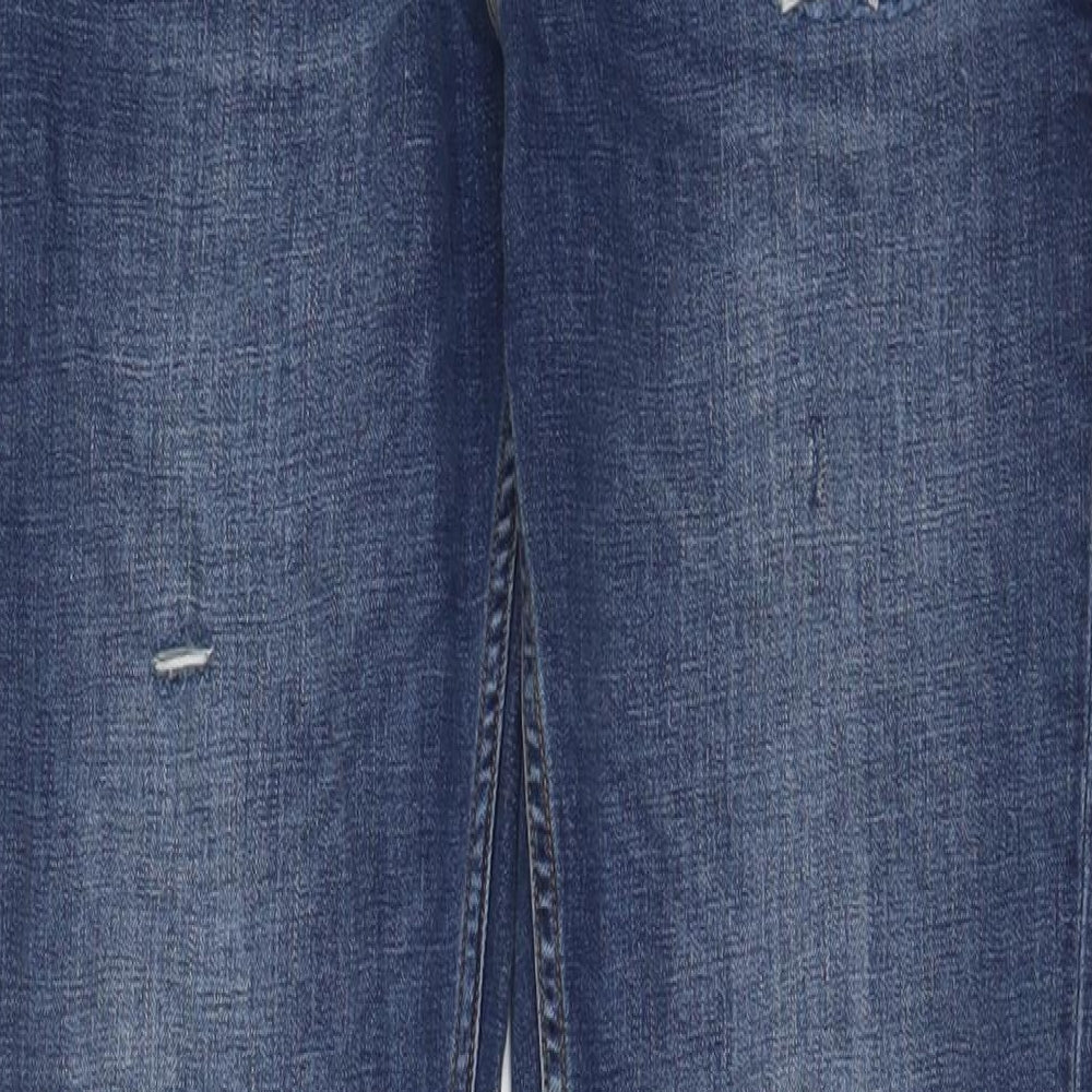 River Island Mens Blue Cotton Skinny Jeans Size 36 in L34 in Regular Zip - Long Leg