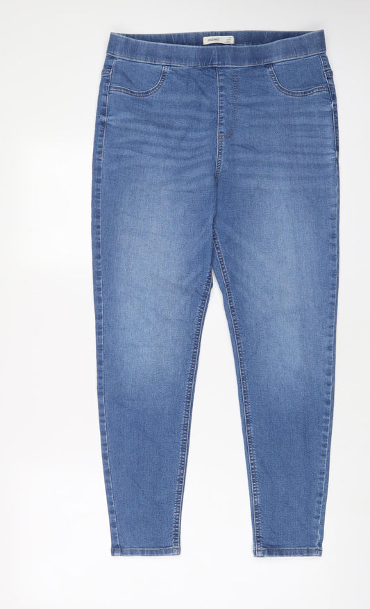 Marks and Spencer Womens Blue Cotton Jegging Jeans Size 14 L27 in Regular