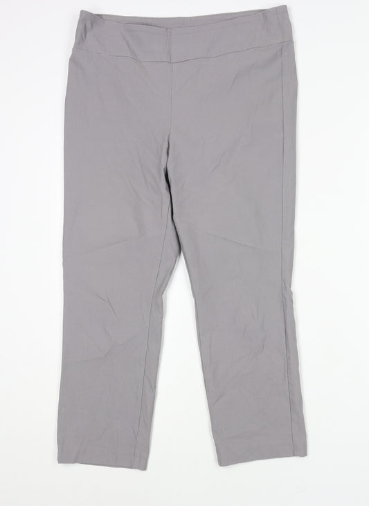 Mr Max Womens Grey Viscose Trousers Size 18 L24 in Regular - Stretch