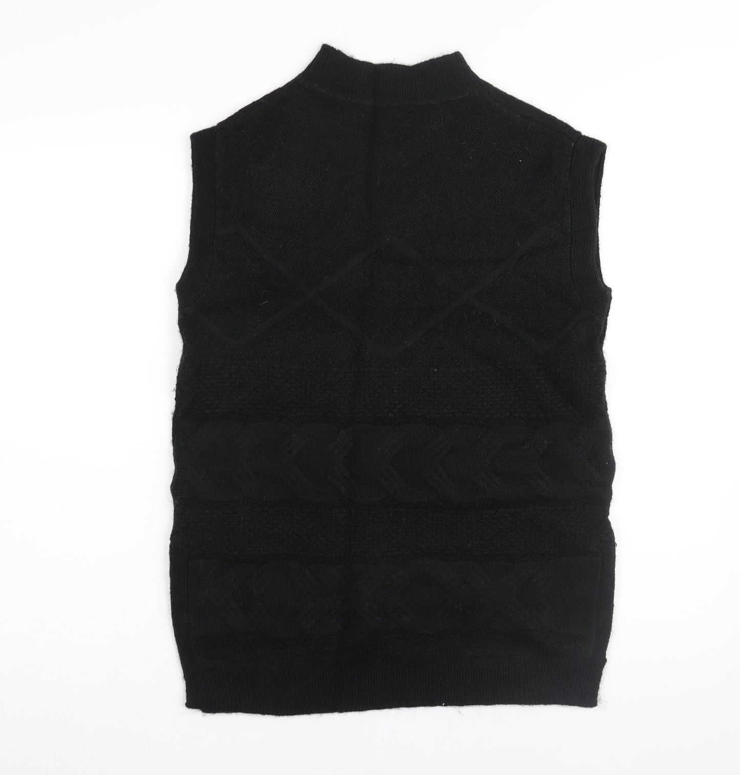 Per Una Womens Black Mock Neck Acrylic Vest Jumper Size S