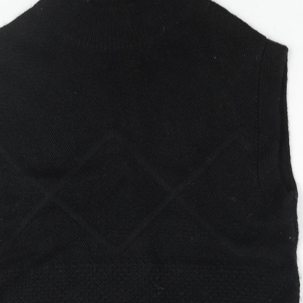 Per Una Womens Black Mock Neck Acrylic Vest Jumper Size S