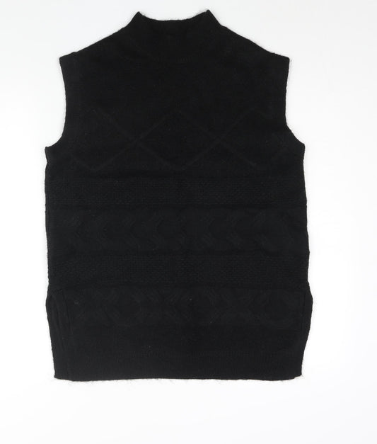 Per Una Womens Black Mock Neck Acrylic Vest Jumper Size M