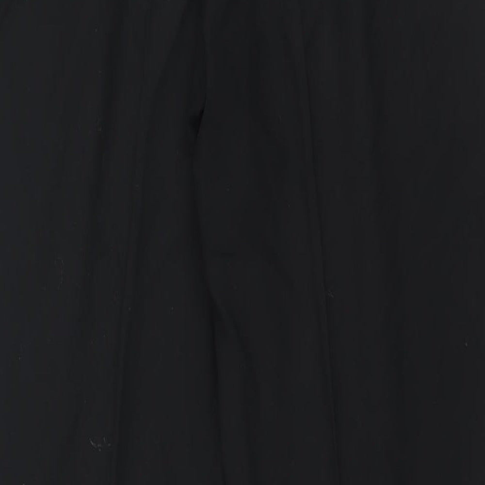 Marks and Spencer Womens Black Polyester Trousers Size 14 L28 in Regular Zip