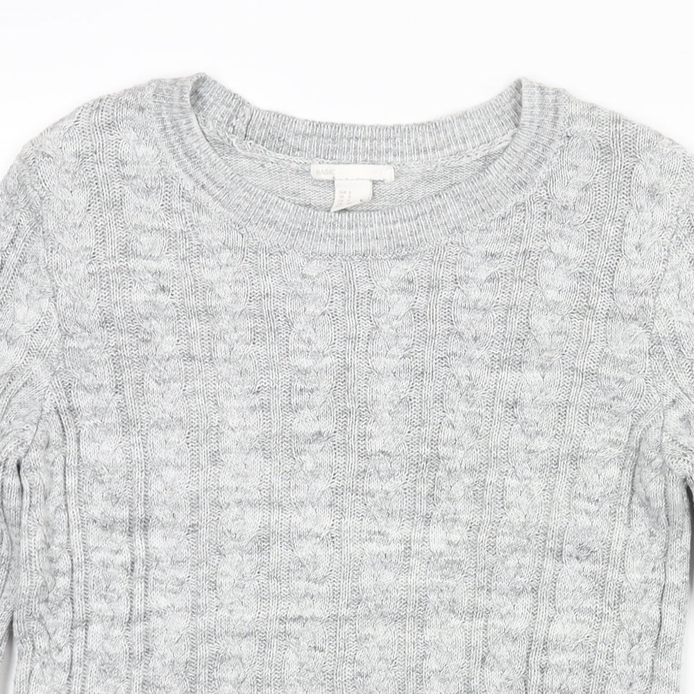 H&M Womens Grey Round Neck Acrylic Pullover Jumper Size S