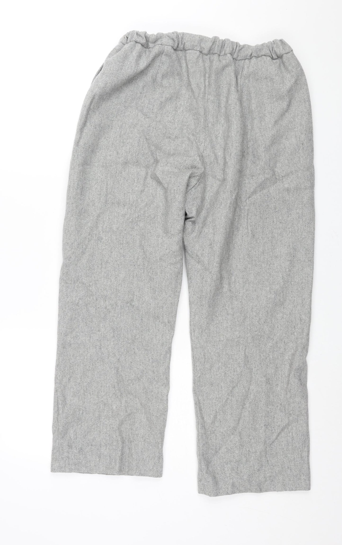 Cotswold Collections Womens Grey Wool Trousers Size 14 L26 in Regular - Elasticated Waist