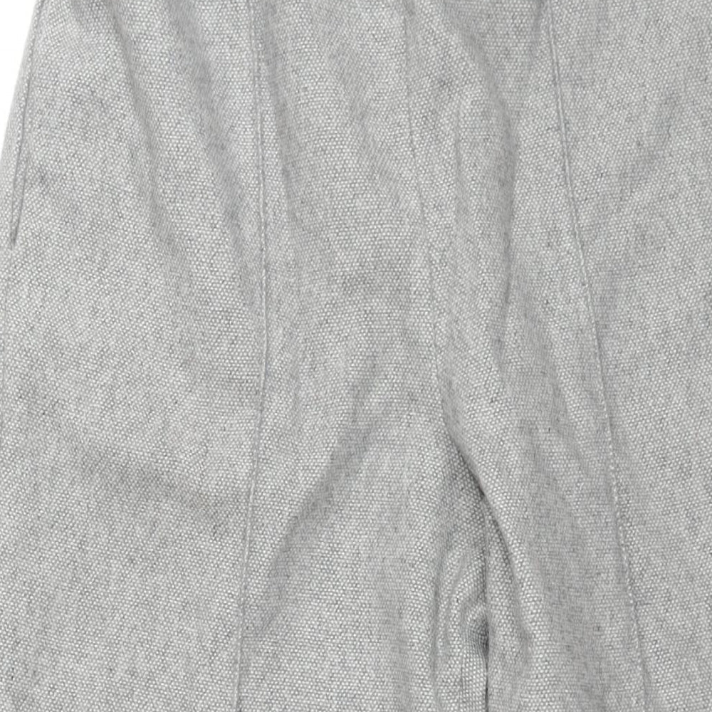 Cotswold Collections Womens Grey Wool Trousers Size 14 L26 in Regular - Elasticated Waist