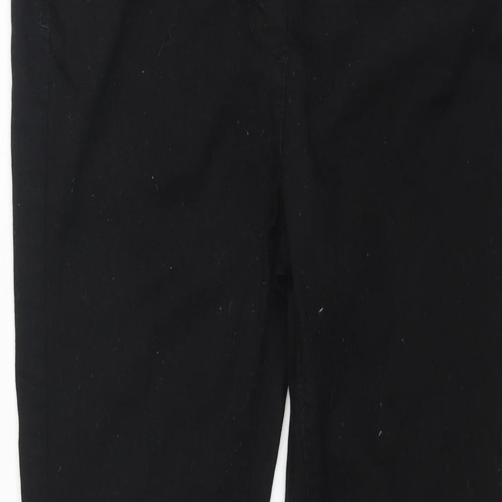 Marks and Spencer Womens Black Cotton Skinny Jeans Size 12 L26 in Regular Zip