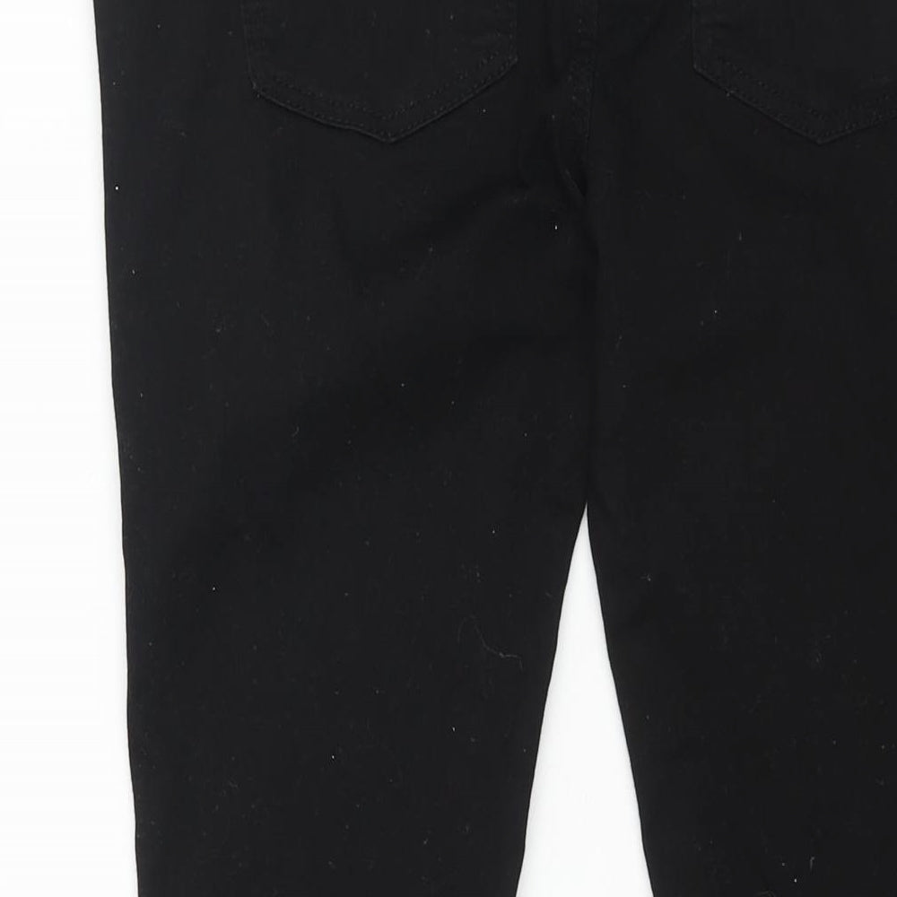 Marks and Spencer Womens Black Cotton Skinny Jeans Size 12 L26 in Regular Zip