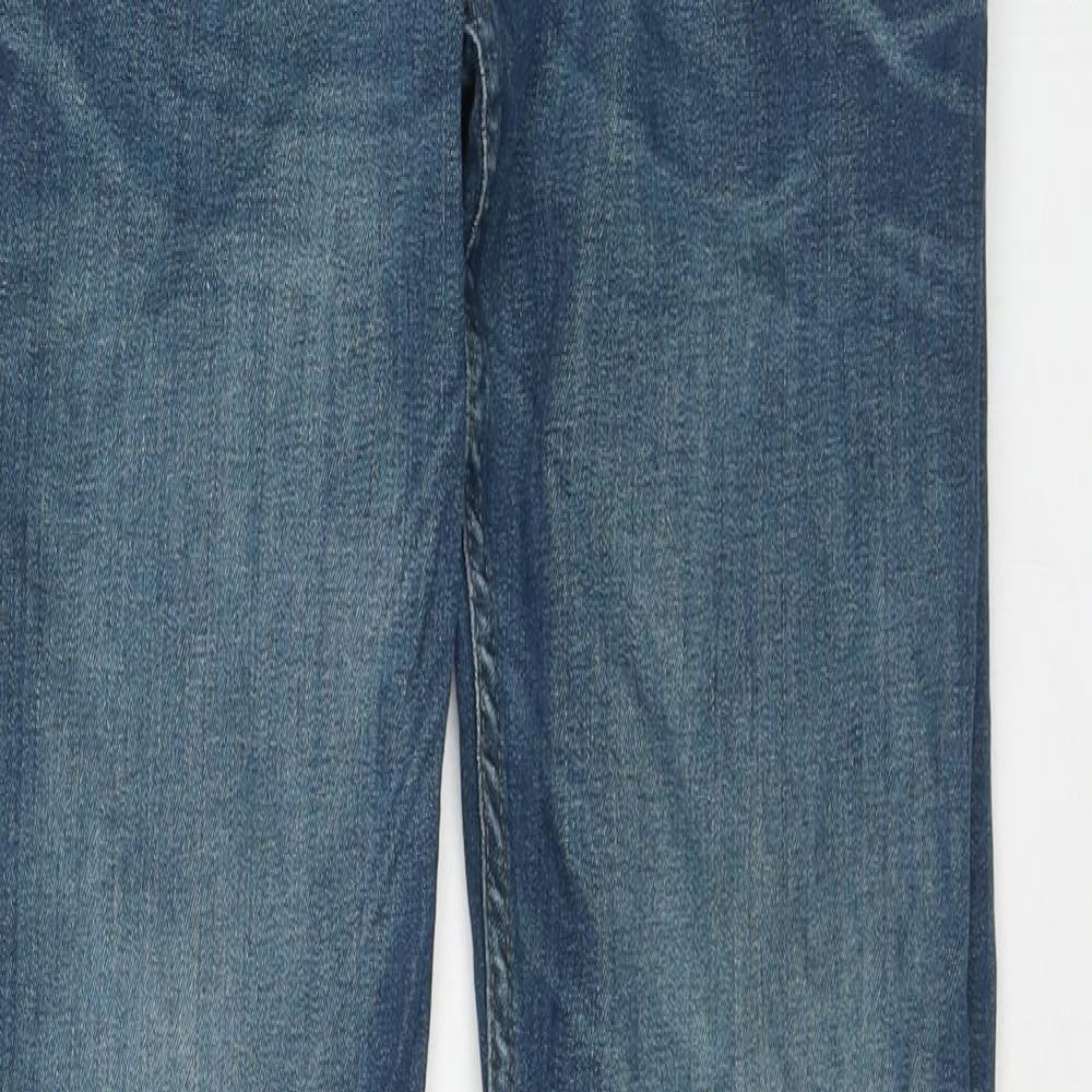 George Mens Blue Cotton Straight Jeans Size 30 in L32 in Regular Zip