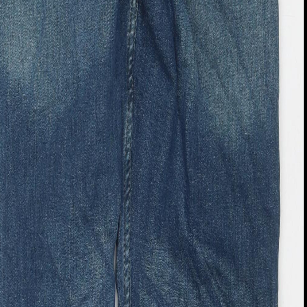 George Mens Blue Cotton Straight Jeans Size 30 in L32 in Regular Zip