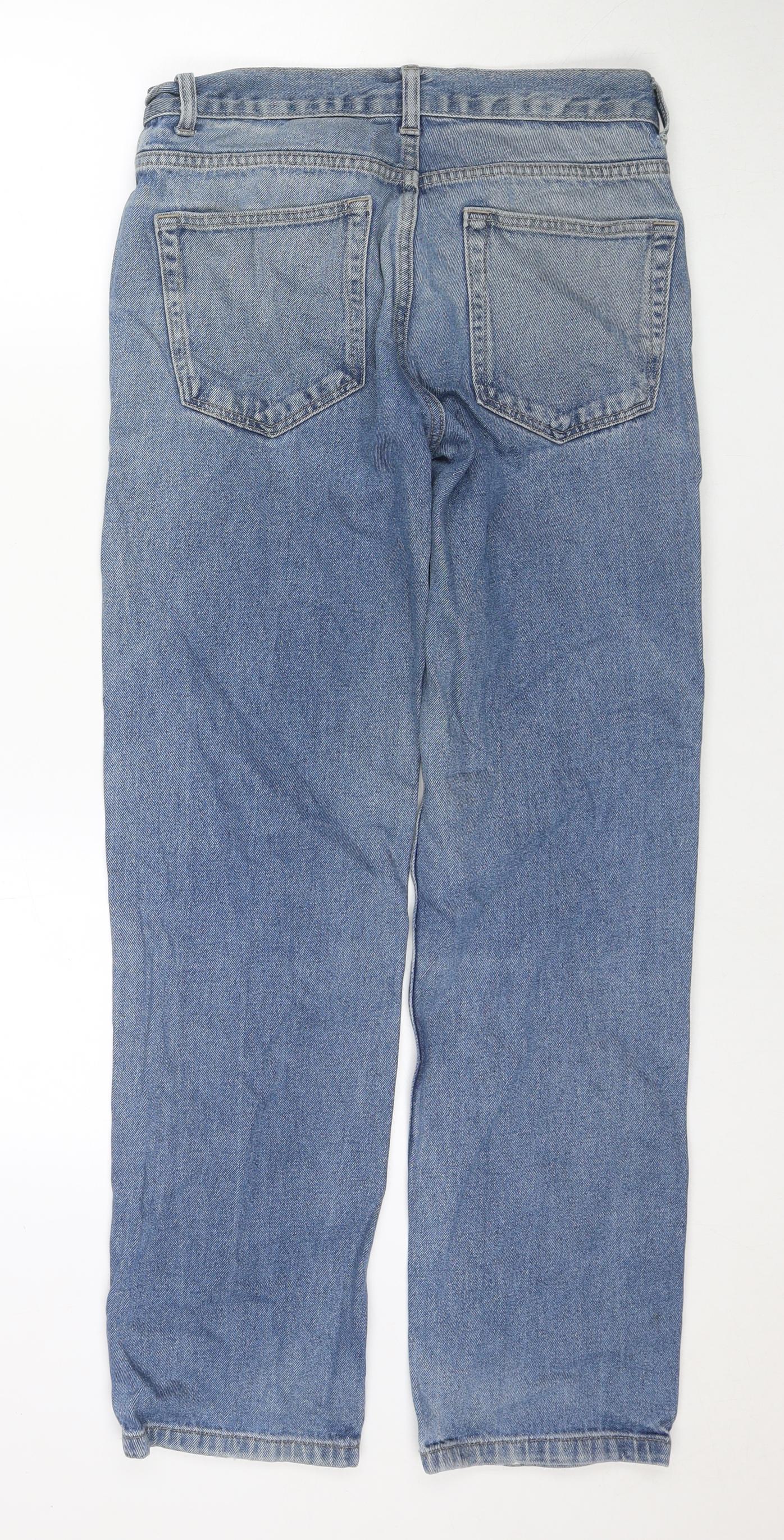 George Mens Blue Cotton Straight Jeans Size 30 in L32 in Regular Zip