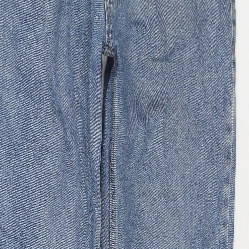 George Mens Blue Cotton Straight Jeans Size 30 in L32 in Regular Zip