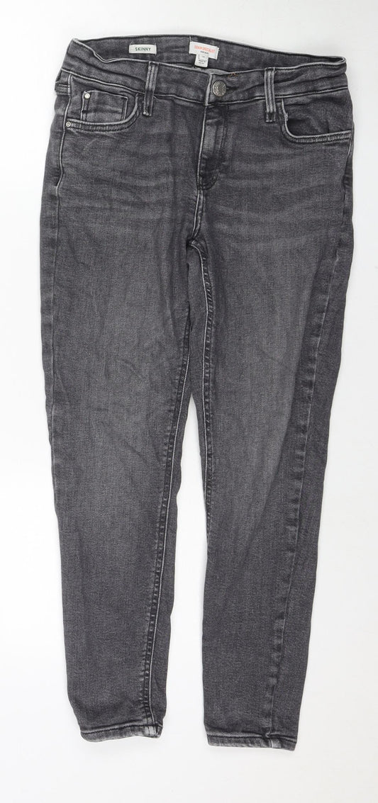 River Island Womens Grey Cotton Skinny Jeans Size 12 L25 in Regular Zip