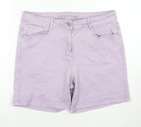 NEXT Womens Purple Lyocell Skimmer Shorts Size 12 L5 in Regular Zip