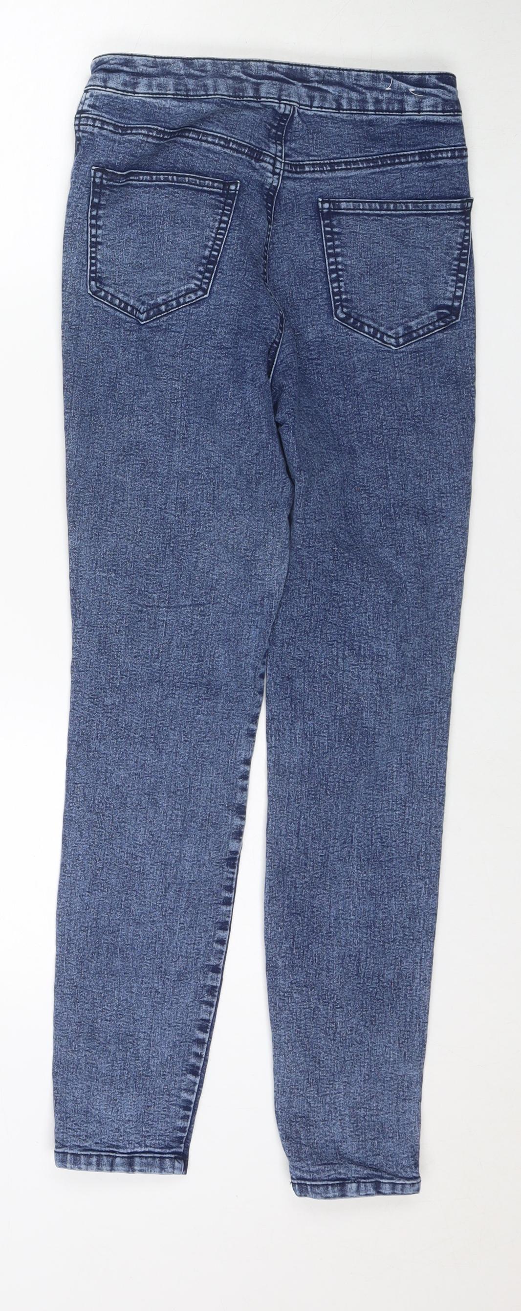 New Look Womens Blue Cotton Skinny Jeans Size 8 L27 in Regular Zip