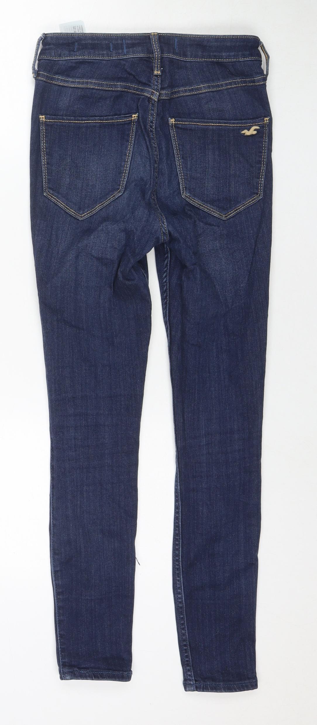 Hollister Womens Blue Cotton Skinny Jeans Size 26 in L26 in Regular Zip