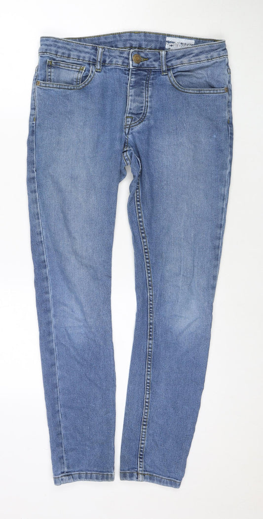 Denim & Co. Mens Blue Cotton Straight Jeans Size 32 in L30 in Regular Zip