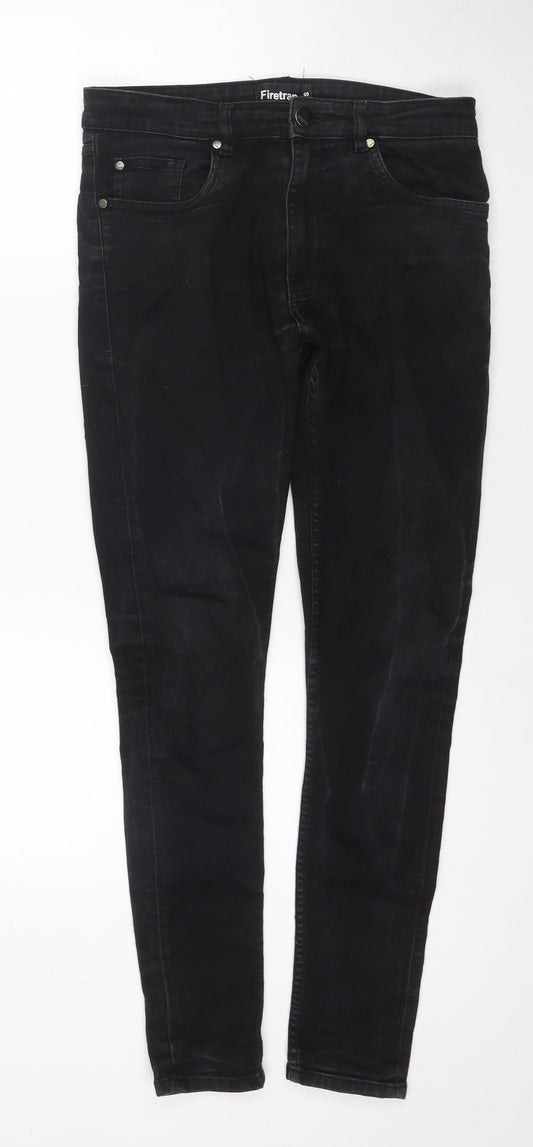 Firetrap Mens Black Cotton Skinny Jeans Size 30 in L28 in Regular Zip