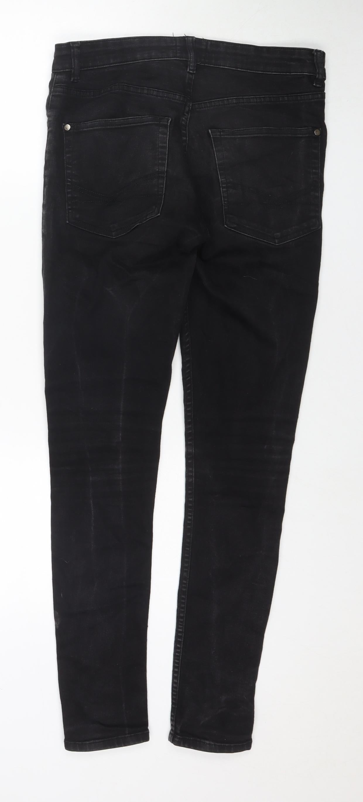 Firetrap Mens Black Cotton Skinny Jeans Size 30 in L28 in Regular Zip