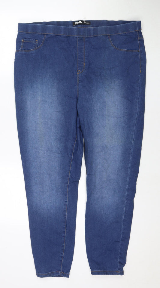 George Womens Blue Cotton Jegging Jeans Size 20 L28 in Regular Zip