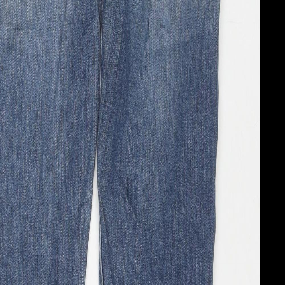 White Stuff Womens Blue Cotton Straight Jeans Size 8 L28 in Regular Zip