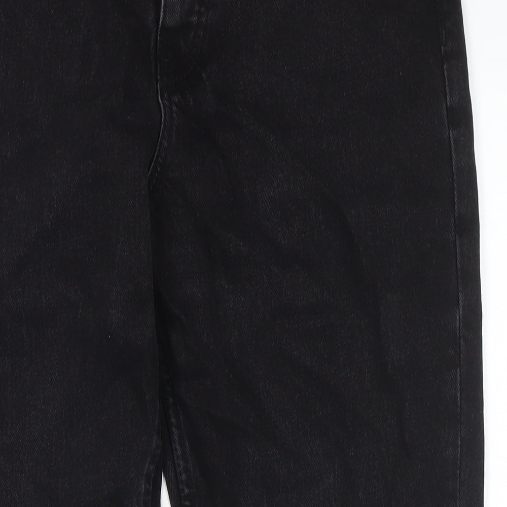 Mango Womens Black Cotton Straight Jeans Size 10 L26 in Regular Zip