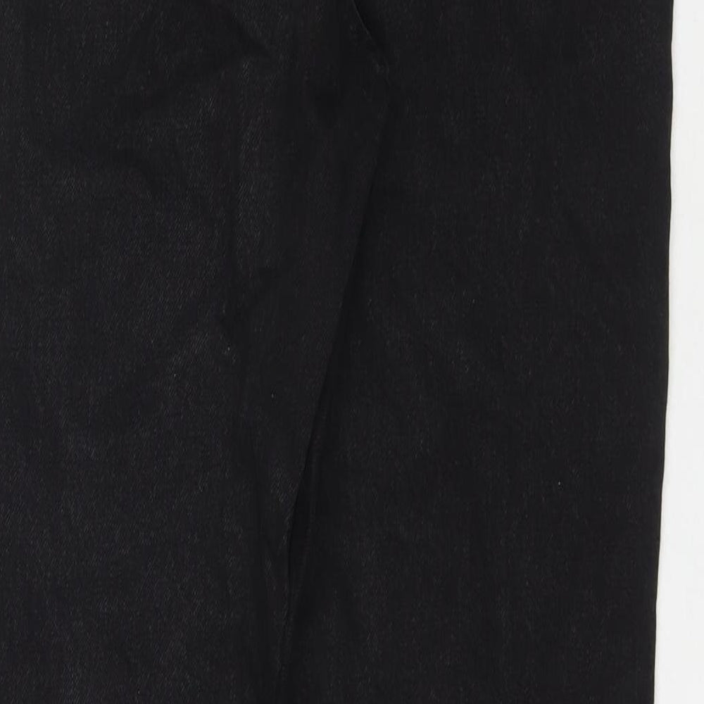 Mango Womens Black Cotton Straight Jeans Size 10 L26 in Regular Zip