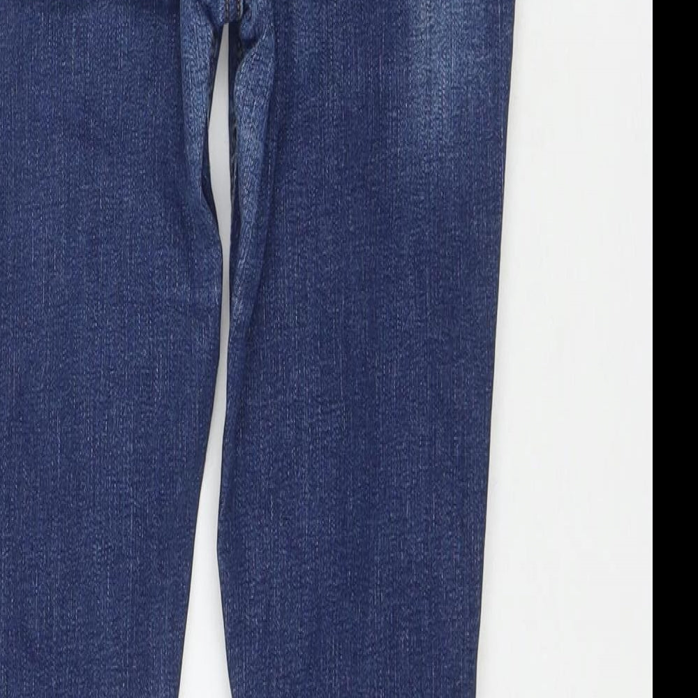 Denim & Co. Womens Blue Cotton Skinny Jeans Size 10 L26 in Regular Zip