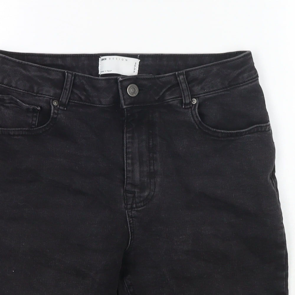 ASOS Mens Black Cotton Bermuda Shorts Size 32 in L6 in Regular Zip