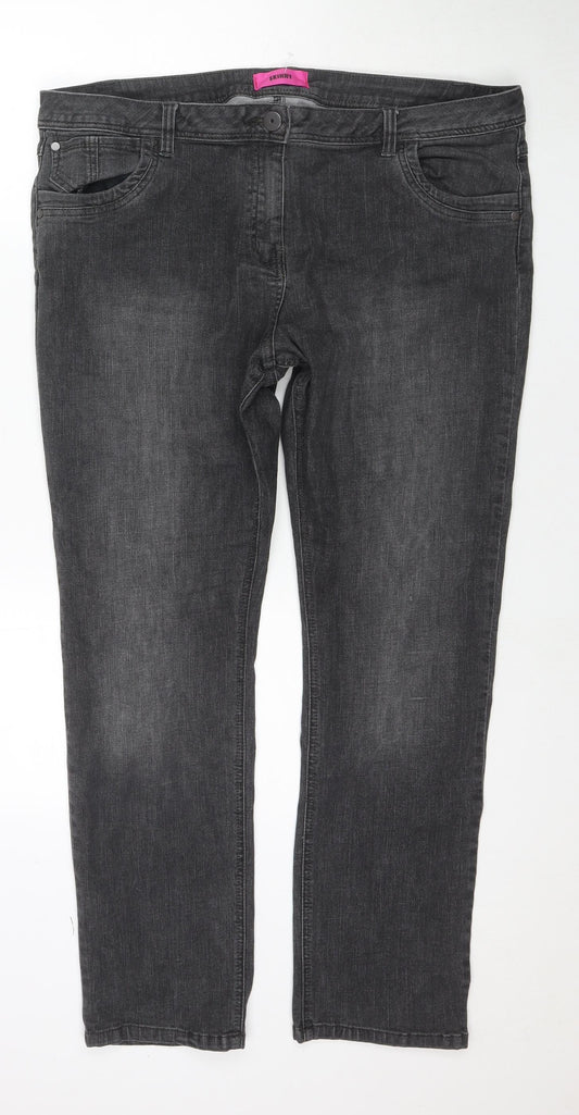 George Womens Grey Cotton Skinny Jeans Size 20 L28 in Regular Zip