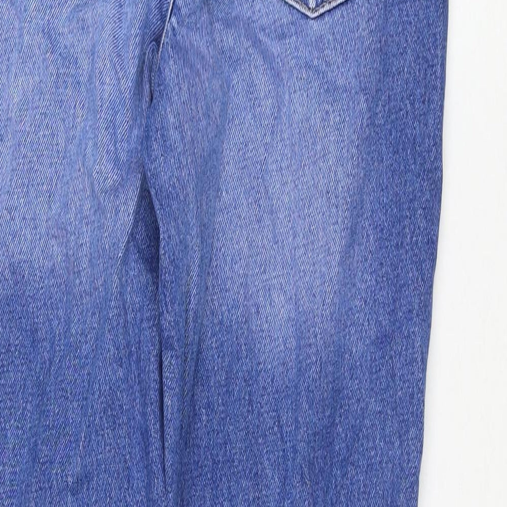 River Island Womens Blue Cotton Straight Jeans Size 10 L28 in Regular Zip