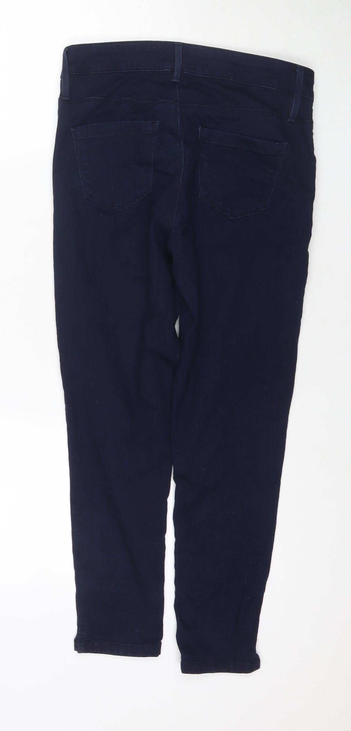 Oasis Womens Blue Cotton Skinny Jeans Size 10 L23 in Regular Zip