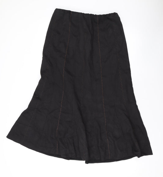 Marks and Spencer Womens Black Polyester Swing Skirt Size 12