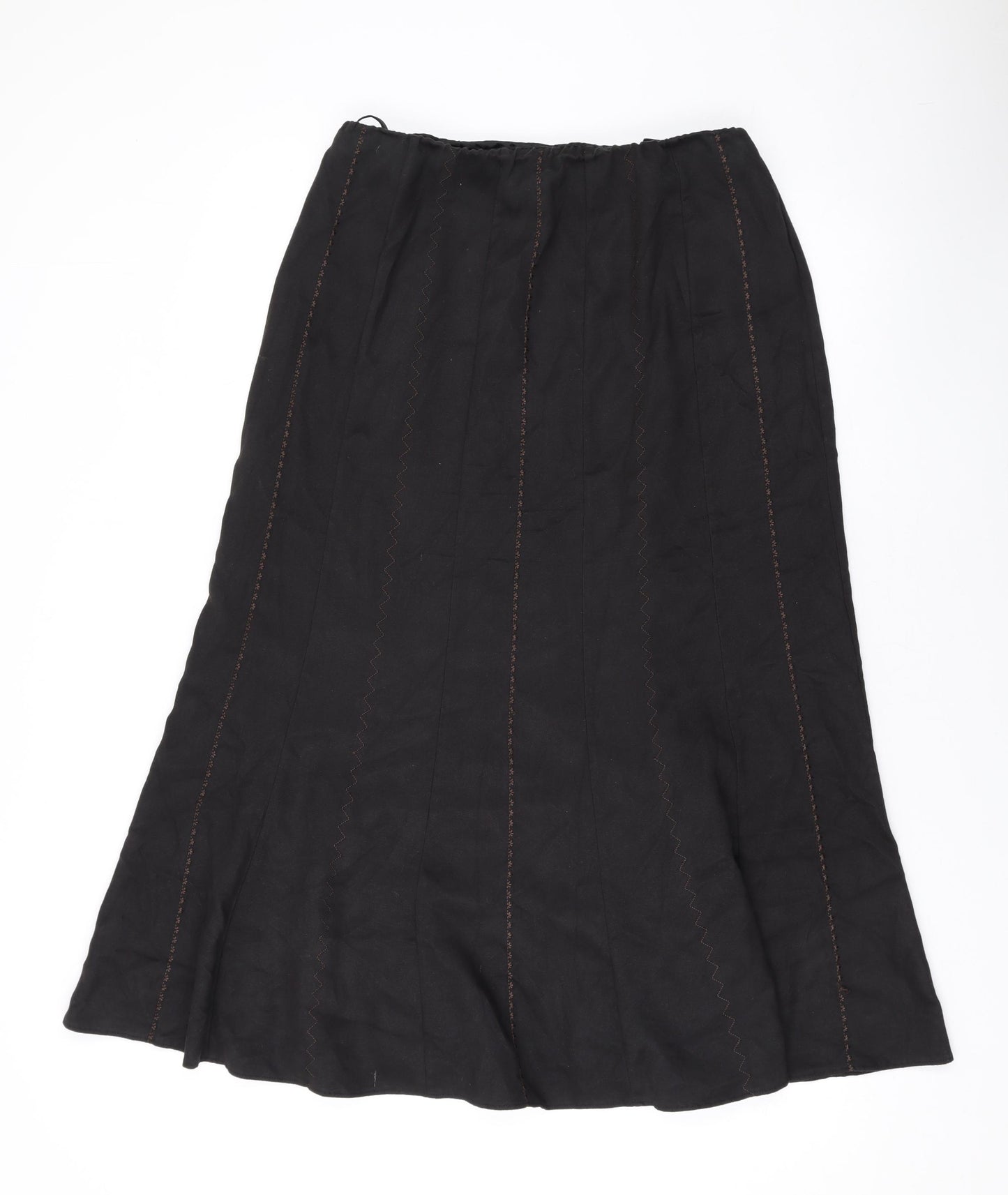 Marks and Spencer Womens Black Polyester Swing Skirt Size 12