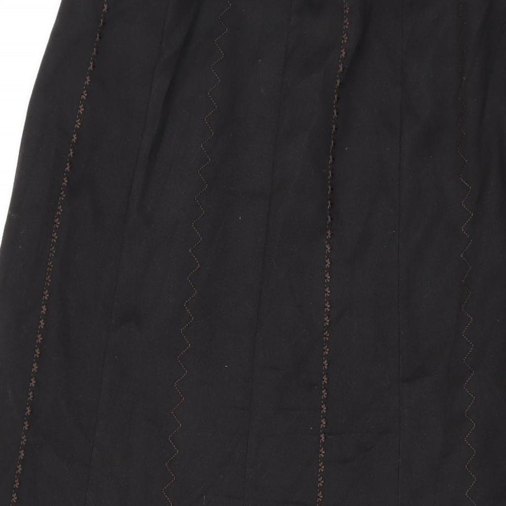 Marks and Spencer Womens Black Polyester Swing Skirt Size 12