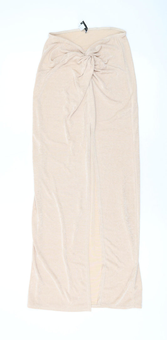 Topshop Womens Pink Polyester Maxi Skirt Size 6