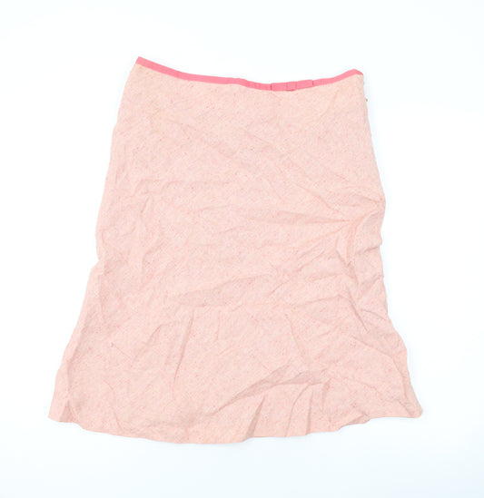 Principles Womens Pink Linen A-Line Skirt Size 12 Zip